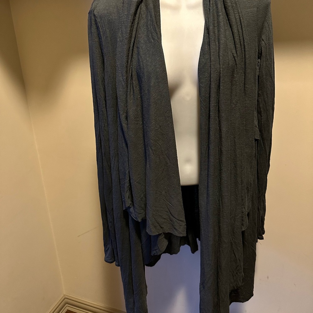 Helmut Lang Gray Asymmetric Cardigan Long Sleeves Sz P S